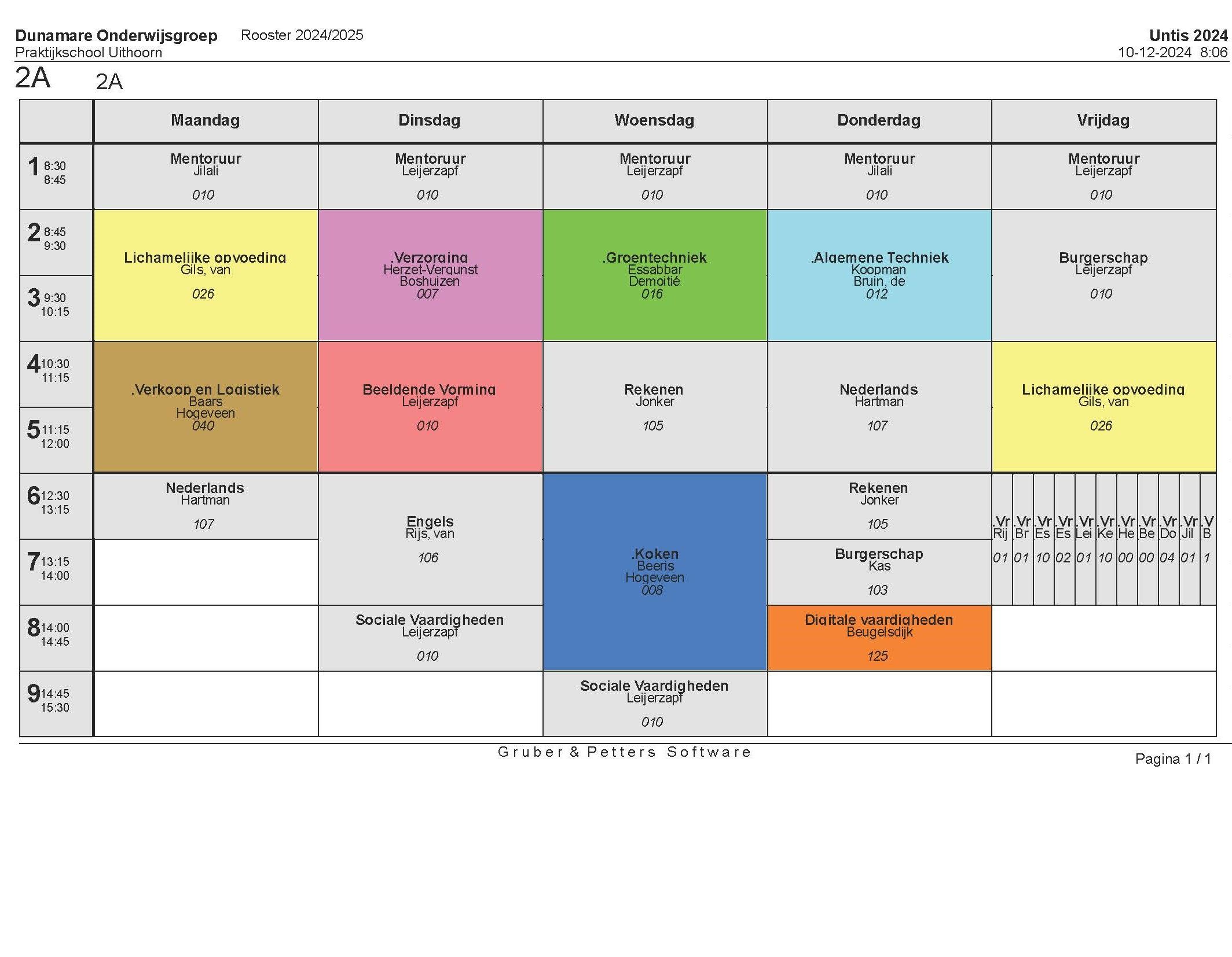 Rooster Klas 2A